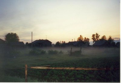 Night scene with fog in June 2001, Jyskyjrvi