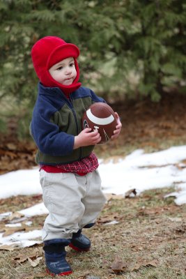 Ben with the football