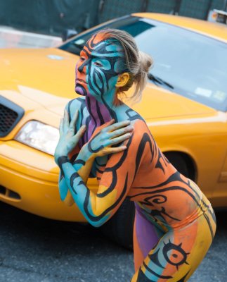Body painting by Andy Golub, Times Square, July 28, 2011
