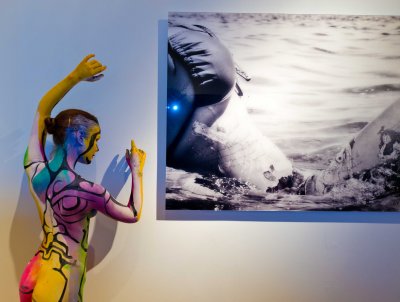 Body painting by Andy Golub, art gallery opening, June 28, 2012