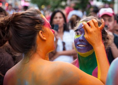Body painting by Andy Golub, Times Square, July 17, 2012