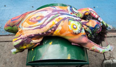 Body painting by Andy Golub, Times Square, August 8, 2012.