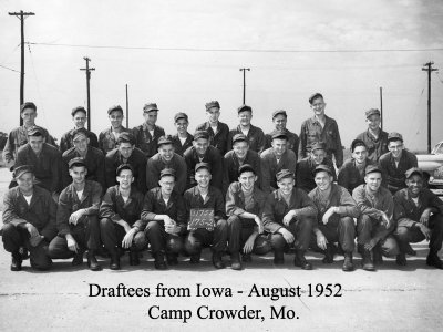 Draftees from Iowa at Camp Crowder, MO.