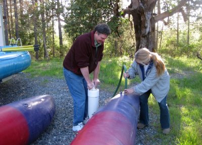 Paul and Lisa Getting the Big Boat Ready