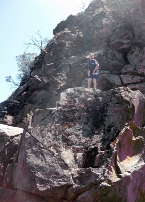 Jarod Searls on Jumping Rock on Cache Creek