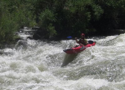 Lyrinda Snyderman at Mother's Rapid on Cache Creek