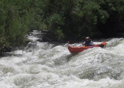 Carol Thompson at Mother's Rapid on Cache Creek