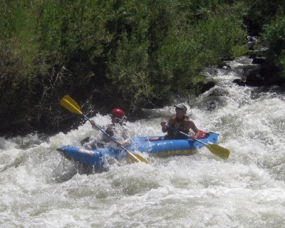 Larry Hazen and Laurie Light on a Run of Mother's Rapid on a Bigger Water Day