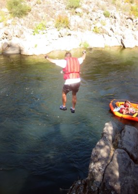 Kim Andregg at Jumping Rock on the American River