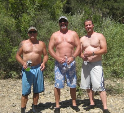 Chuck Reyome, Chris the Large, and Doug Claridge, Reno Muscle for Larry Hazen's Boat