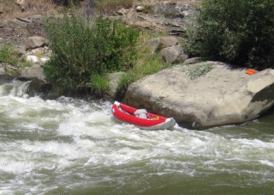 Paul Futscher (Wearing His Invisibility Cloak) at the S-Curve on Cache Creek
