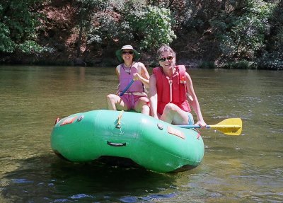 Angela Rose with Friend Sherry on the Mokelumne