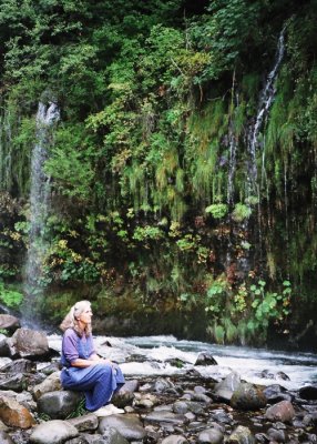 Muriel Kerr at Mossbrae Falls
