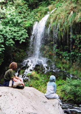 Forrest and Amber at Mossbrae Falls near Dunsmuir, California