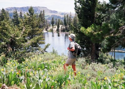 Larry Hiking in the Blue Lakes Area of the California Sierras