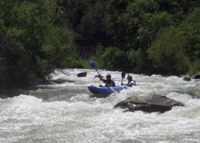 Jon Jay and John Fields Entering Mother's Rapid on Cache Creek