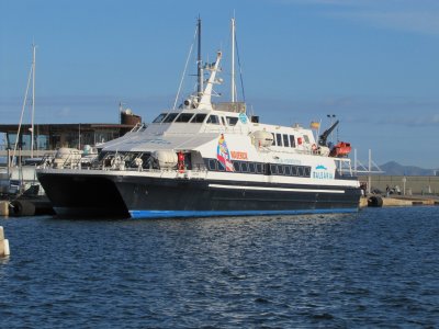 Balearia's 'New' Ferry Maverick at La Savina - September 2011