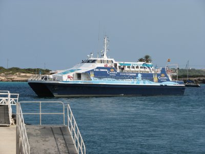 Balearia's Eivissa Jet leaving La Savina - September 2011