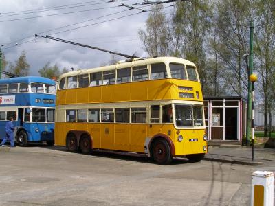 Newcastle Trolleybus 501 in front of Bradford 792