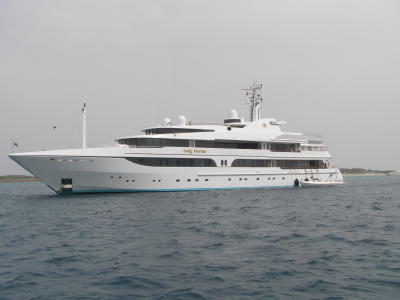 Superyacht Lady Marina seen June 2006 off Es Cavall