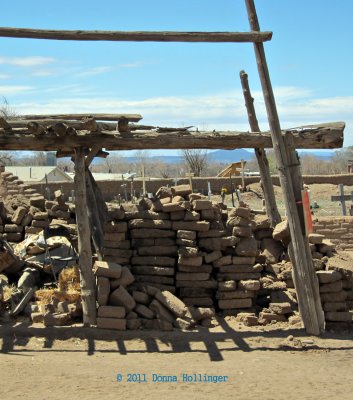 Adobe bricks drying in the sun