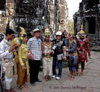 Chinese Tourists with Angkorian Performers