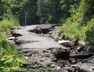 Washout of Turnpike Road Due to Hurricane Irene Flooding