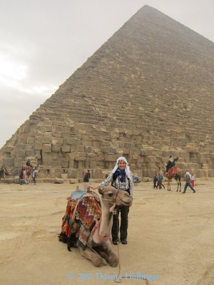 Donna with Cheops Pyramid and Camel