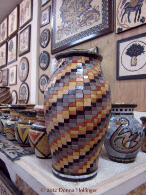 Tiled Vase handmade at a Workshop in Jordan
