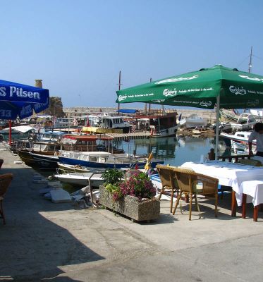 Quay with cafes