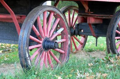 Old wagon wheels