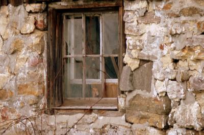 Window in an old barn...