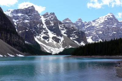 The turqoise waters of Moraine Lake, Banff Nat. Park, Alberta