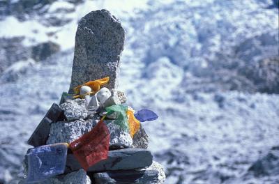Small buddhist altar in Everest Base Camp