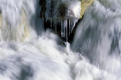 A stream with icicles