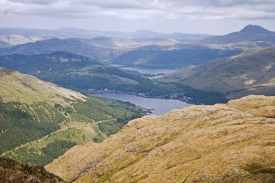 View over Arrochar and distant Loch Lomond