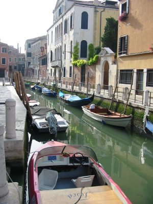 088-Early Morning boats along canal