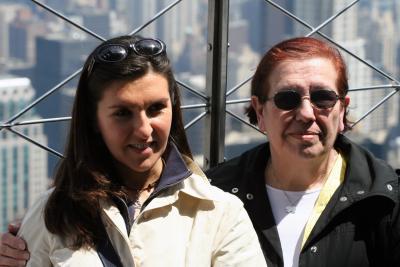 Posing on top of the Empire State Building