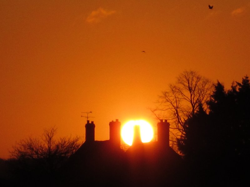 Sunrise  behind  Little  Tawney  Hall.