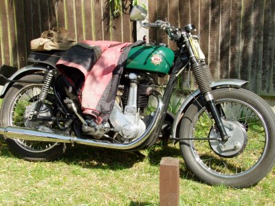 A  vintage  BSA   single  cylinder  motorcycle
