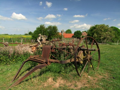 A  rusty  seed  drill,falling  apart.