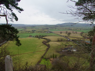 The  road  to  Forden (Roman Fort)  and  Long  Mountain.