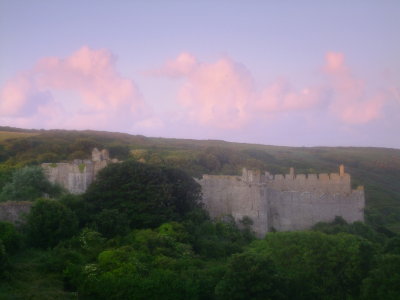 Manorbier  Castle  at  dawn