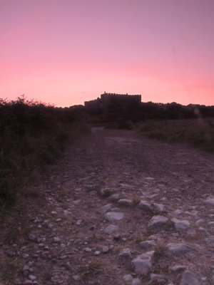 Manorbier  Castle  at  dawn