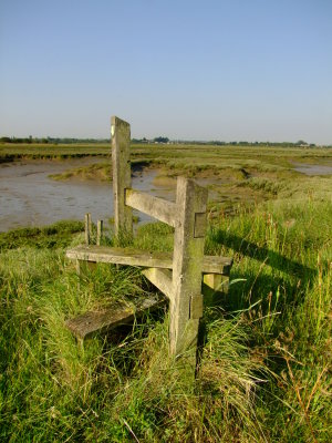 A  stile  where  St. Peter's  Way  leaves  the  creekside.