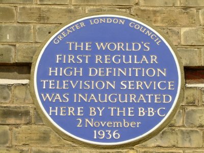 GLC  Blue  Plaque  for  the  BBC  at  the  Alexandra  Palace.