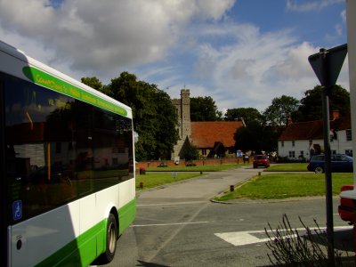 The  Burnham  bus  about  to  depart  The Square.