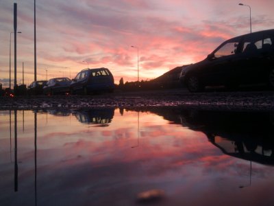 Sunset reflection.