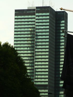 Euston  Tower  with Telecom Tower  reflection/shadow.
