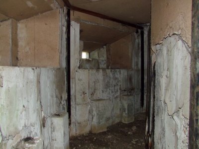 A  WW2  pillbox , interior  view.